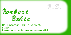 norbert bahis business card